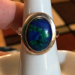 Sterling lapis ring.  Size 10